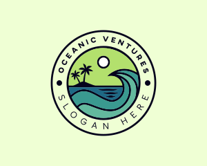 Tropical Island Beach Vacation logo design