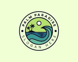 Tropical Island Beach Vacation logo design