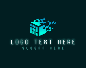 Application - Technology Cyber Cube logo design