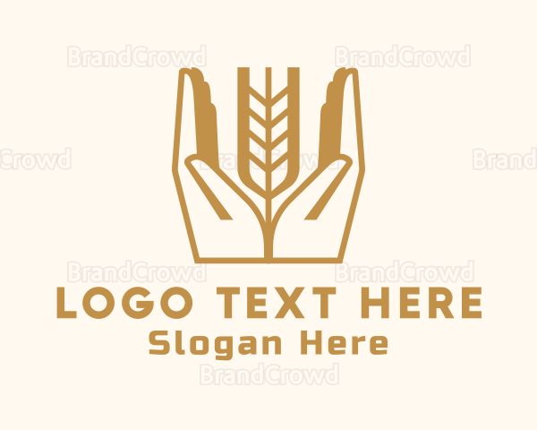 Wheat Farm Hand Logo