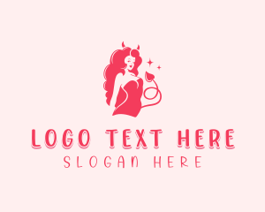 Seduction - Erotic Demon Girl logo design