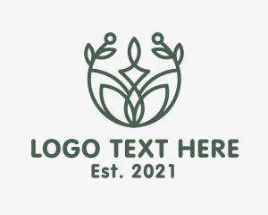 Shrine - Natural Leaf Candle logo design