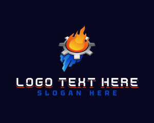 Cog - Fire Ice Thermal logo design
