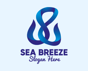3D Blue Fish Hooks  logo design
