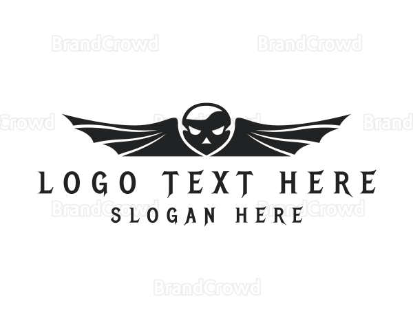 Outlaw Skull Bat Wings Logo