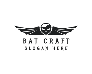 Outlaw Skull Bat Wings logo design