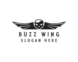 Outlaw Skull Bat Wings logo design