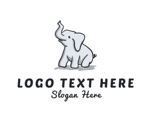Baby Elephant - Cute Childish Elephant logo design