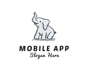 Cute Childish Elephant Logo