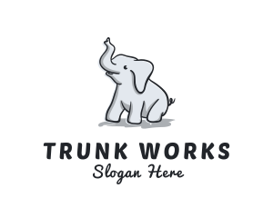 Trunk - Cute Childish Elephant logo design