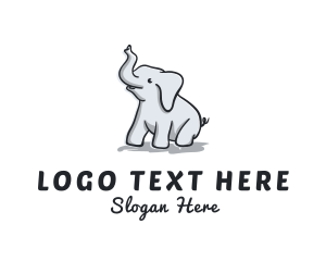 Cute Childish Elephant Logo