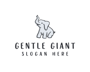 Cute Childish Elephant logo design