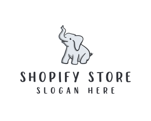 Cute Childish Elephant logo design