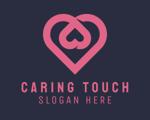 Caregiver - Dating App Romantic Heart logo design