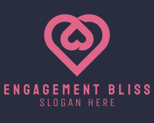 Engagement - Dating App Romantic Heart logo design