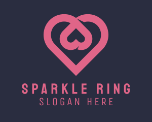 Engagement - Dating App Romantic Heart logo design
