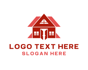 Real Estate - Red House Structure logo design
