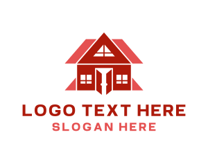 Village - Red House Structure logo design