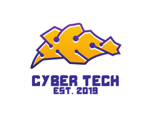 Cyber - Cyber Singapore Outline logo design