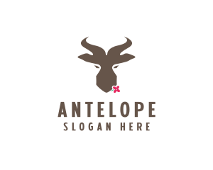 Antelope Springbok Flower logo design