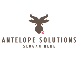 Antelope - Antelope Springbok Flower logo design