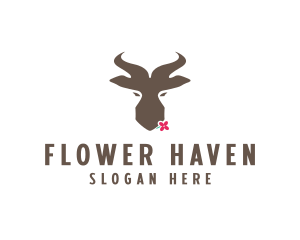 Antelope Springbok Flower logo design