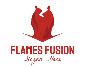 Red Horse Flame logo design