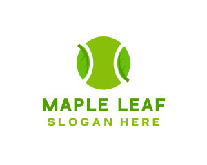 Eco Leaf Tennis Ball logo design