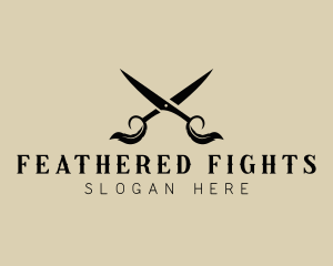 Scissor Feather Barbershop logo design