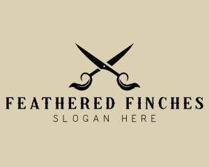 Scissor Feather Barbershop logo design