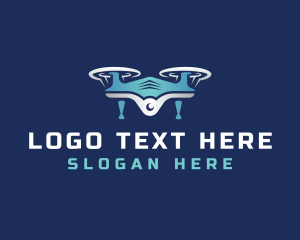 Quadcopter - Drone Aerial Surveillance logo design