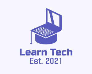 E Learning - Online Course Laptop logo design