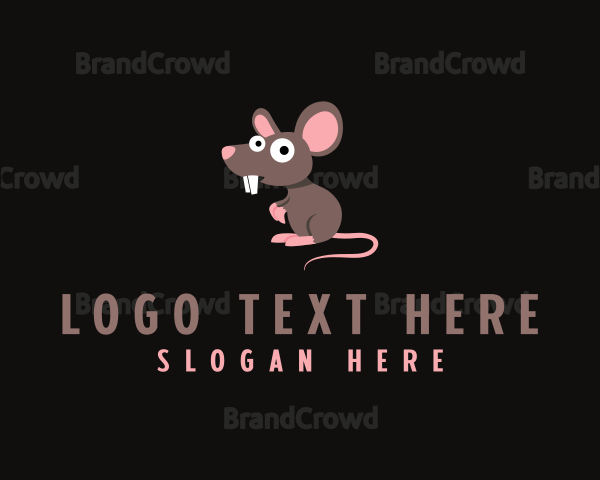 Cute Pest Rat Logo