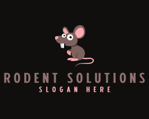 Cute Pest Rat logo design