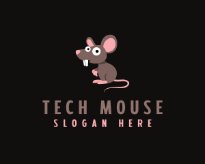 Cute Pest Rat logo design