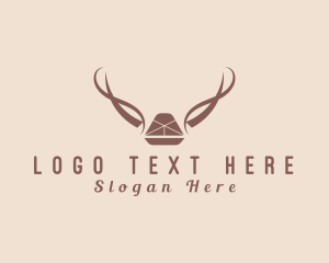 Natural Sled Antlers Rustic  Logo