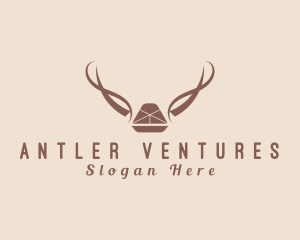 Natural Sled Antlers Rustic  logo design