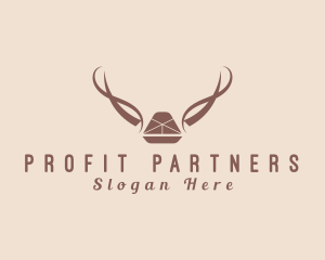 Rustic - Natural Sled Antlers Rustic logo design