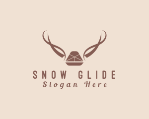 Natural Sled Antlers Rustic  logo design