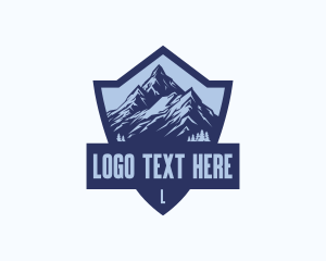 Hiking - Adventure Mountain Shield logo design