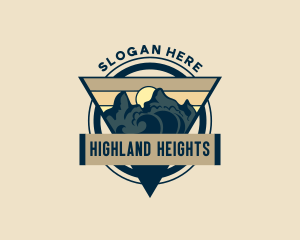 Highland - Mountain Forest Camping logo design