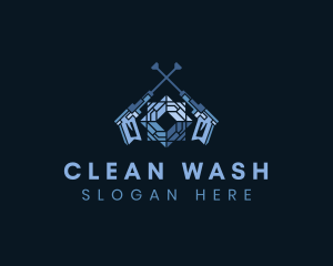 Glass Pressure Washer Cleaning logo design