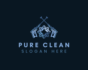 Glass Pressure Washer Cleaning logo design