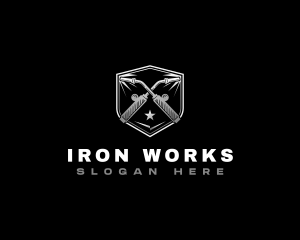 Iron - Metalwork Welding Shield logo design