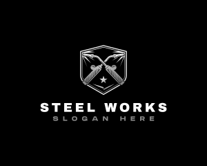 Metalwork Welding Shield logo design