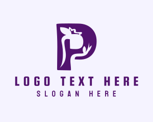 Purple - Organic Vineyard Letter P logo design