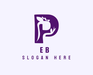 Purple - Organic Vineyard Letter P logo design