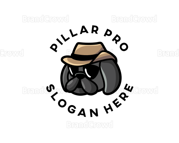 Dog Pug Hat Logo