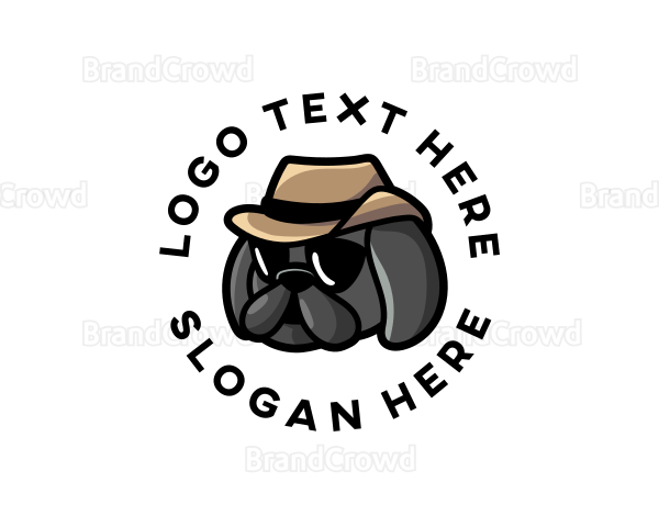 Dog Pug Hat Logo