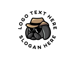Grooming - Dog Pug Hat logo design